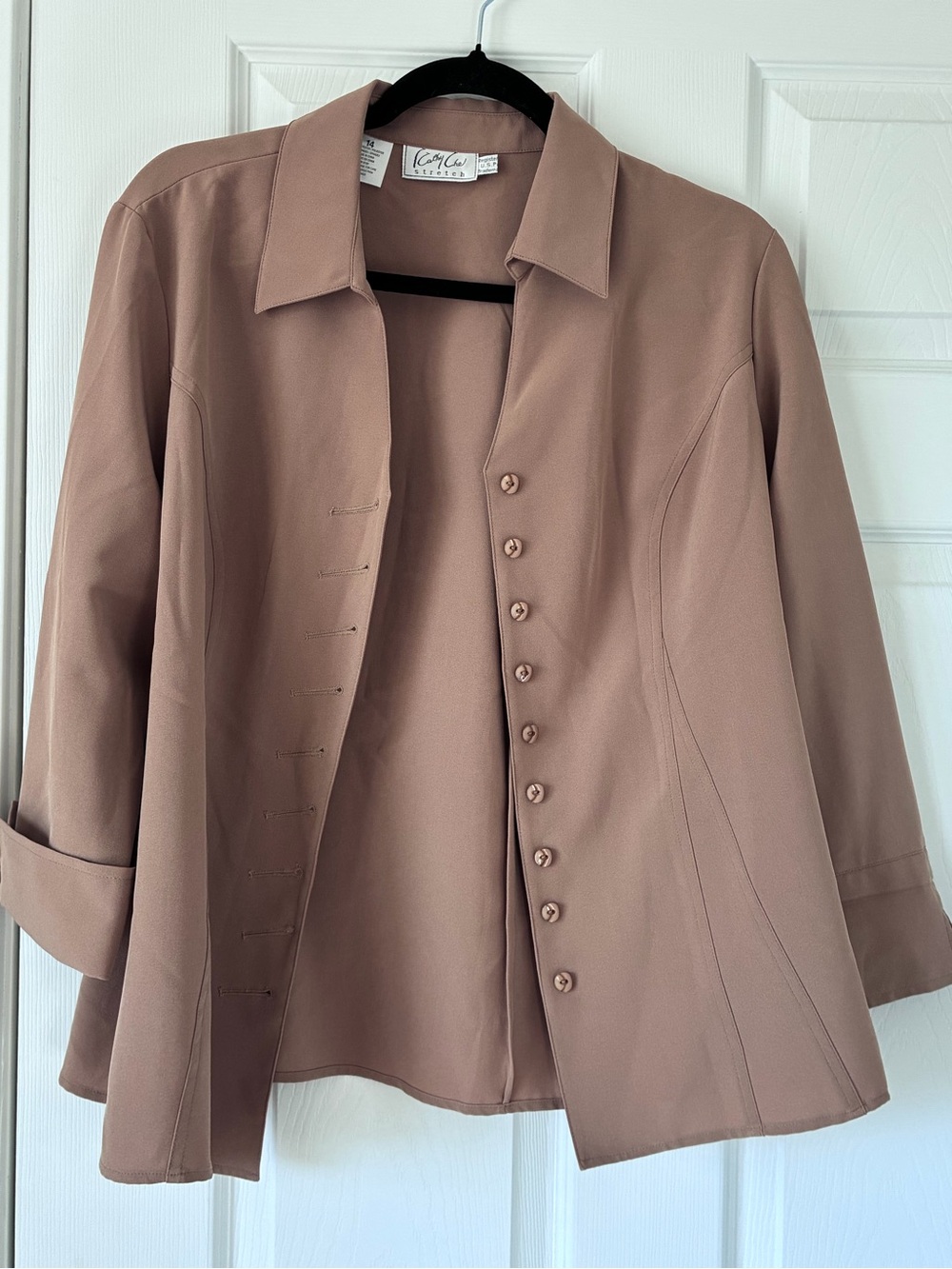 Chico's Dusty Rose Button-Front Blazer